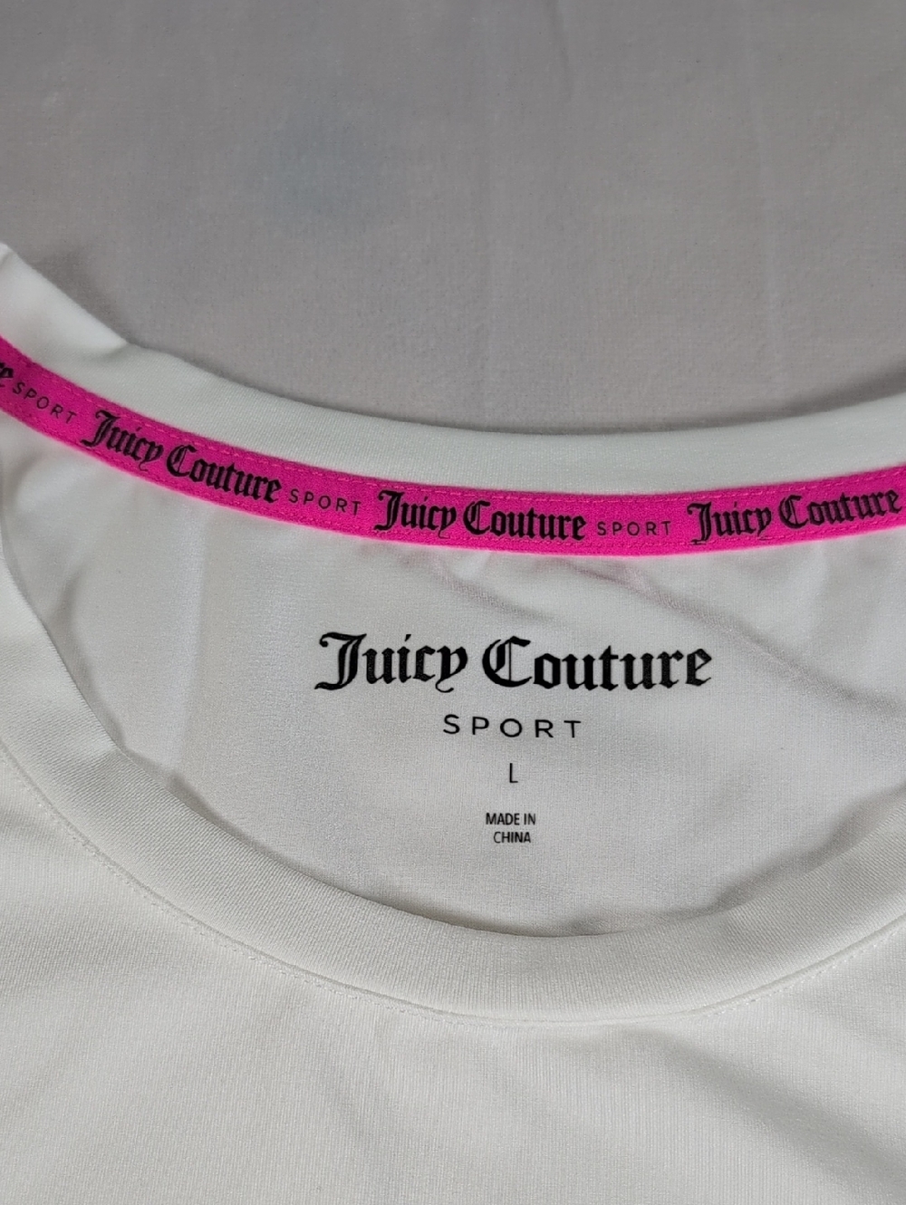 Juicy Couture Sport Cloud DancerRuched T-Shirt Size Large - Picture 2 of 8